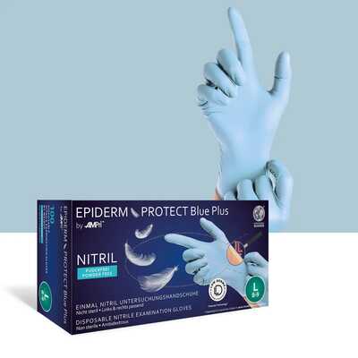 Rękawice jednorazowe nitrylowe Ampri Epiderm Protect Blue Plus niebieskie 01169