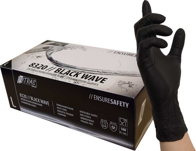 Jednorazowe rękawice nitrylowe Nitras Black Wive 8320 - 100 szt.