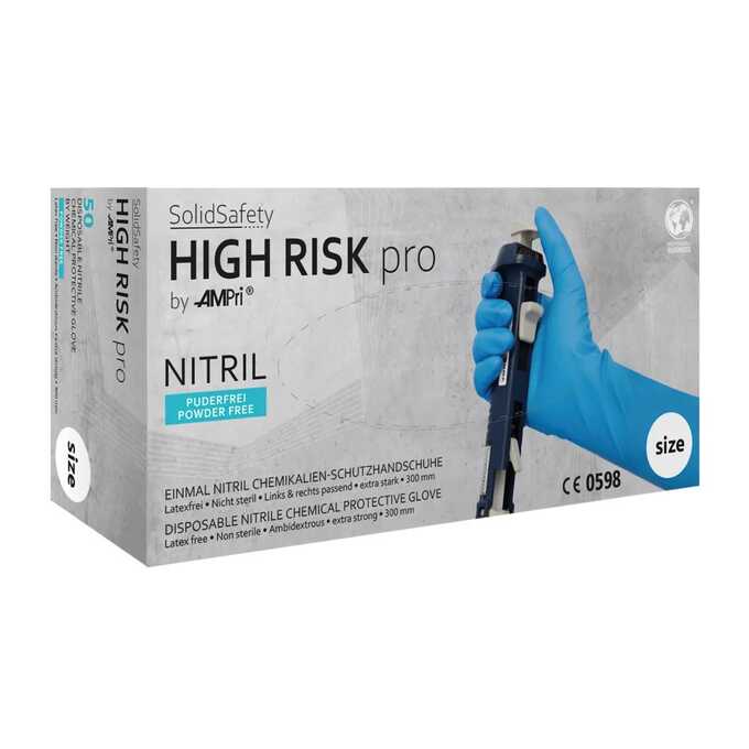 Jednorazowe rękawice nitrylowe Ampri  SolidSafety HighRisk Pro 081307 (300 mm) - 50 szt.