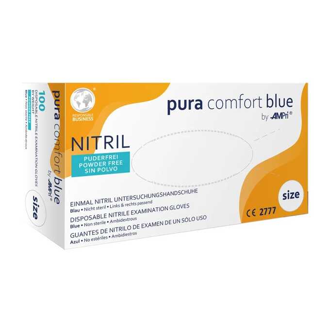 Jednorazowe rękawice nitrylowe Ampri Pura Comfort Blue 970-013 - 100 szt.