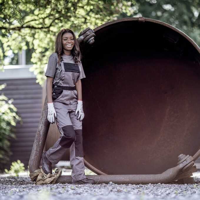 Ogrodniczki robocze Nitras Motion Tex Light 7522, szare/czarne