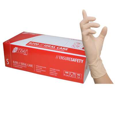 Jednorazowe rękawice lateksowe Nitras Ideal Care - 8200 