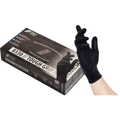 Jednorazowe rękawice nitrylowe Nitras Black Tough Grip N 8330, czarne
