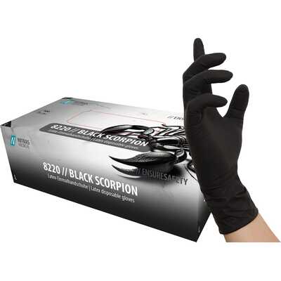 Jednorazowe rękawice lateksowe Nitras Black Scorpion 8220 - 100 szt.