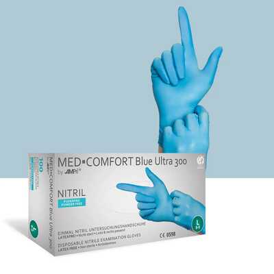Rękawice jednorazowe nitrylowe  Ampri Med Comfort Blue Ultra 300 box 100 szt 01194