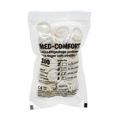 Jednorazowe, lateksowe nakładki na palce Ampri Med-Comfort 01035 - 100szt.