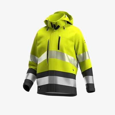 Kurtka Softshell, ostrzegawcza, Safety Jogger SCUTI SCUHVSSHLM-334 011822, neonowy żółto-ciemnoszary