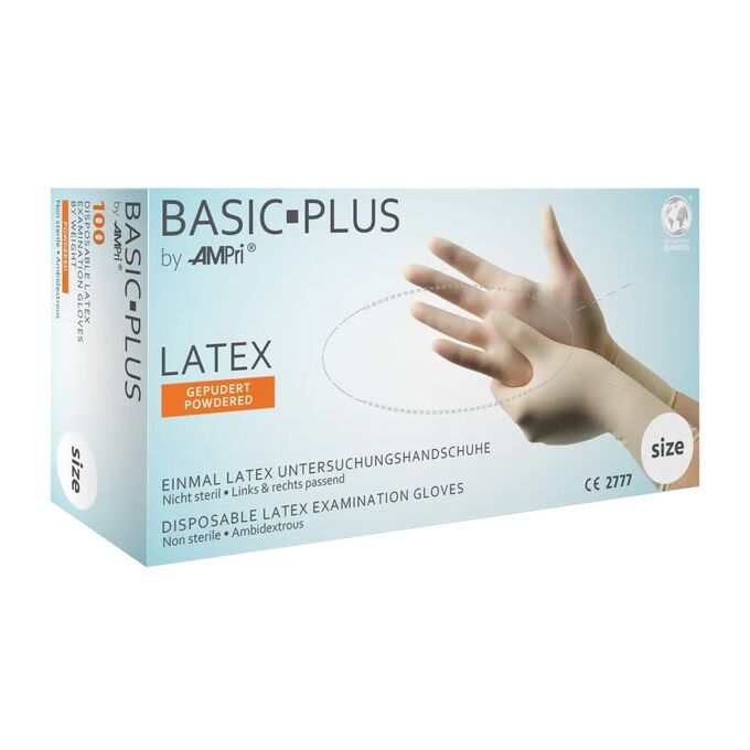 Jednorazowe rękawice lateksowe Ampri Basic-Plus 01012 - 100 szt..