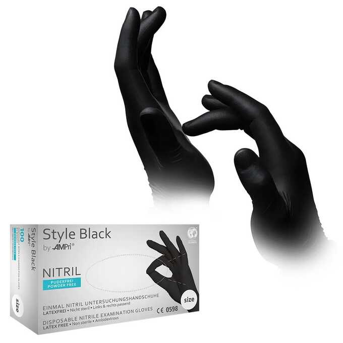 Jednorazowe rękawice nitrylowe Ampri Style Black 01181 - 100 szt.