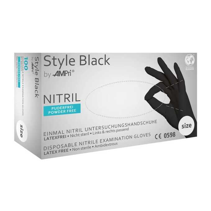 Jednorazowe rękawice nitrylowe Ampri Style Black 01181 - 100 szt.