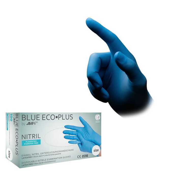 Jednorazowe rękawice nitrylowe Ampri Blue Eco Plus 01198 - 100 szt.