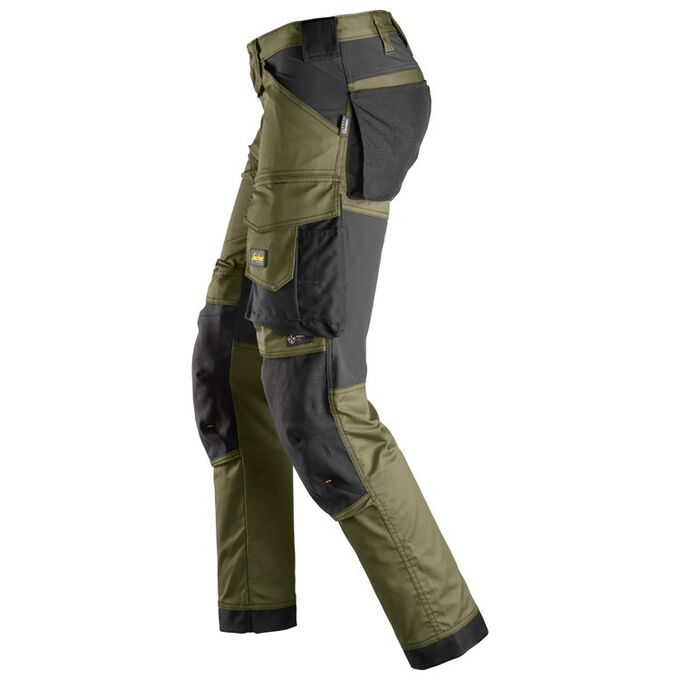 Spodnie robocze Snickers AllroundWork 6341, zielono-czarne