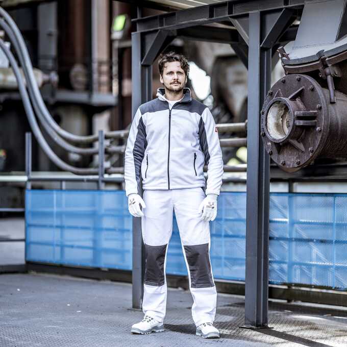 Polar roboczy Nitras Motion Tex Plus 7043, biało-szary
