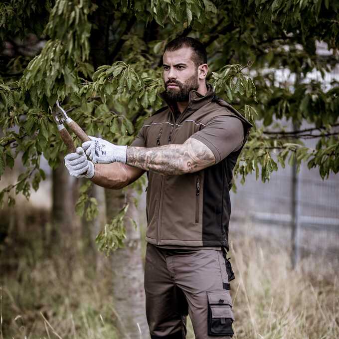 Kamizelka robocza softshell Nitras Motion Tex Light 7167, brązowa
