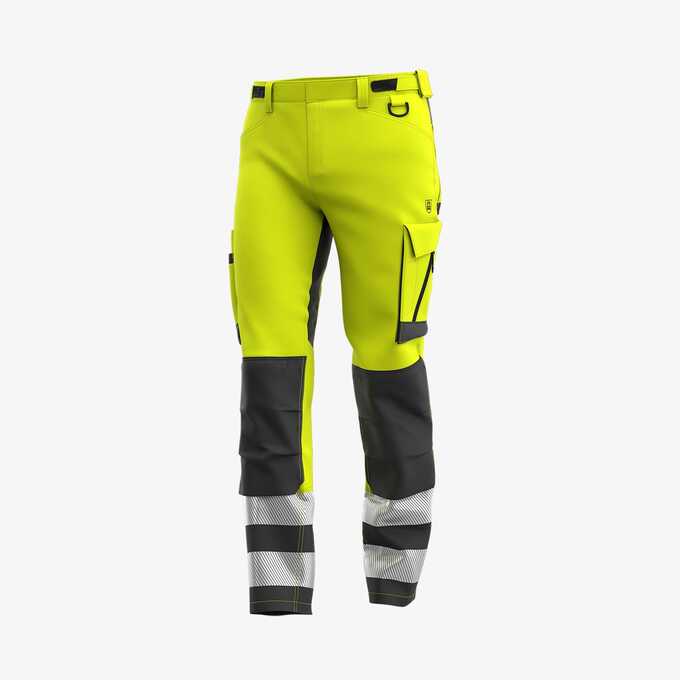 Spodnie robocze męskie ostrzegawcze Safety Jogger SCUTI SCUHVTROM-334 011865, neonowy żółto-ciemnoszary