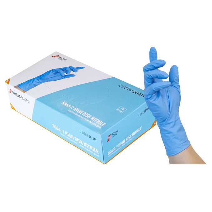 Rękawice jednorazowe nitrylowe Nitras High Risk Nitrile 8065