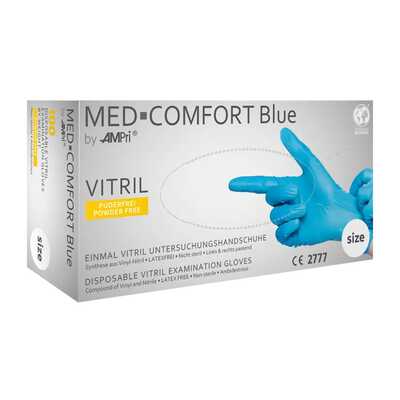 Rękawice jednorazowe winylowo-nitrylowe Ampri Med-Comfort Blue Vitril 01251 - 100 szt.