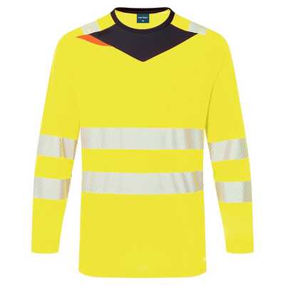 Koszulka ostrzegawcza z długim rękawem Portwest DX416 żółta/czarna