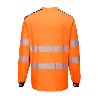 Koszulka ostrzegawcza z długim rękawem Portwest PW3 T185 pomarańczowy/granat