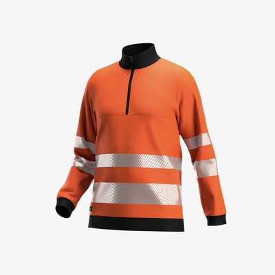 Bluza robocza polarowa z kołnierzem ostrzegawcza Hi-Vis Safety Jogger SCUTI 012558, pomarańczowa