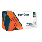 Jednorazowe rękawice nitrylowe High Durability Portwest A930, pomarańczowe - 100 sztuk