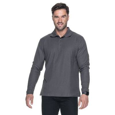 Koszulka polo męska z długim rękawem Promostars Long Cotton 42350, szara