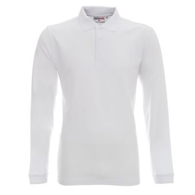 Koszulka polo męska z długim rękawem Promostars Long Cotton 42350, biała