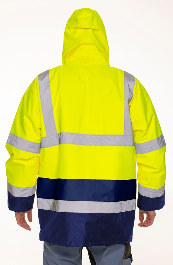Kurtka robocza Mark the Helper Thick 77504, neonowo zółto-granatowa