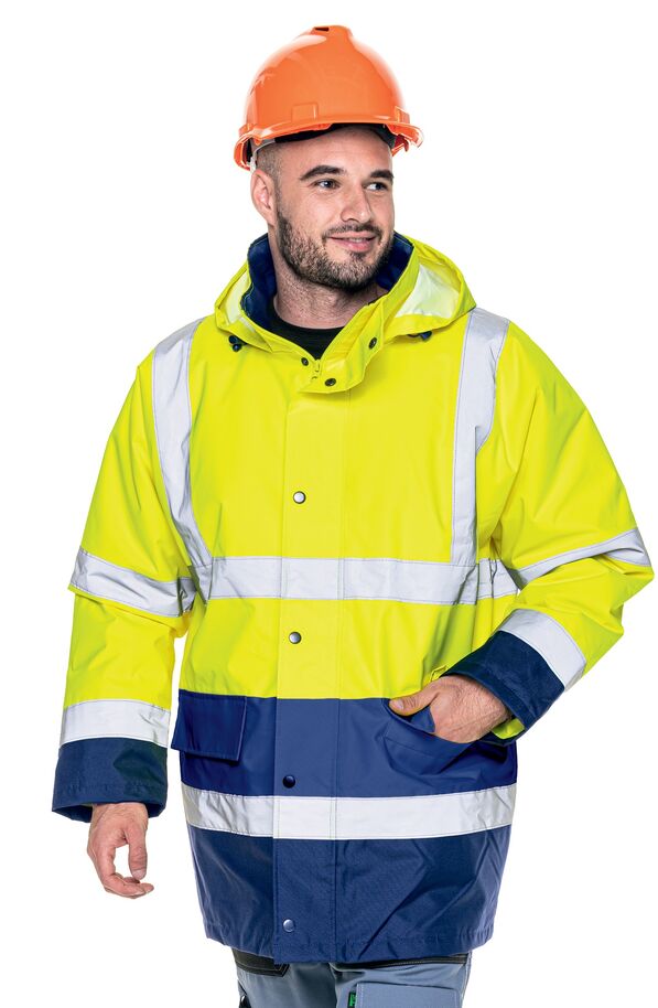Kurtka robocza Mark the Helper Thick 77504, neonowo zółto-granatowa