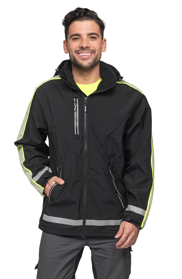 Kurtka robocza softshell Mark the Helper Black Fluo 77560, czarno-neonowo żółta