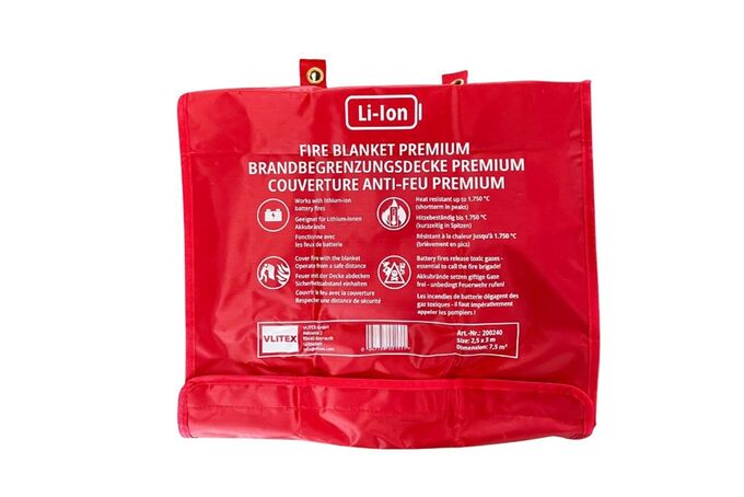 Koc gaśniczy VLITEX PREMIUM 2,5 x 3m do gaszenia hulajnóg elektrycznych, deskorolek