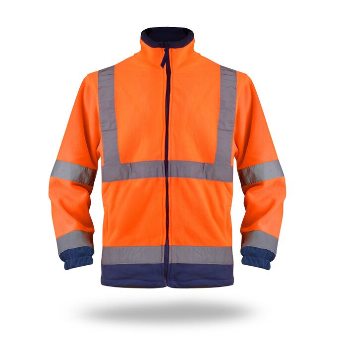 Polar ostrzegawczy Mark the helper Fleece 77600, neonowy pomarańczowo/granatowy