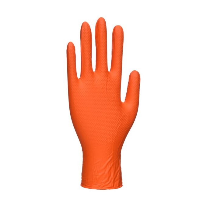 Jednorazowe rękawice nitrylowe High Durability Portwest A930, pomarańczowe - 100 sztuk