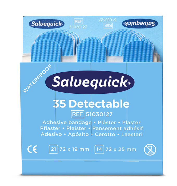 Plastry wykrywalne niebieskie Cederroth Blue Detectable Plaster (1 wkład, 35 szt. plastrów) art. 51030127