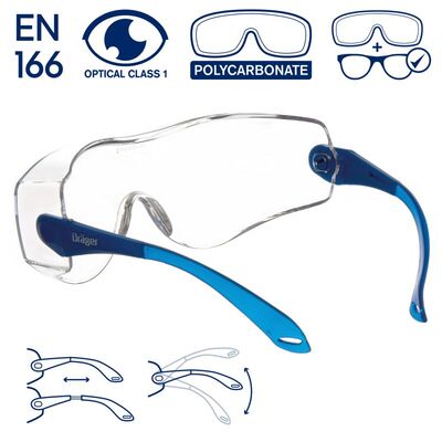 Okulary ochronne zewnętrzne Drager X-pect 8120 (R 58 248) bezbarwne, regulowane