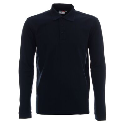 Koszulka polo męska z długim rękawem Promostars Long Cotton 42350, granatowa