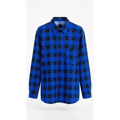 Koszula flanelowa KF01, niebiesko-czarna